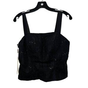 Gown Gallery Black Crop Top M Special Occasion Prom Mother of Bride Top Only NWT